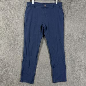 Mugsy Pants Mens 34x32 (Fits 33x30) Blue Morgans Slim Fit Chino Stretch K6PNNV
